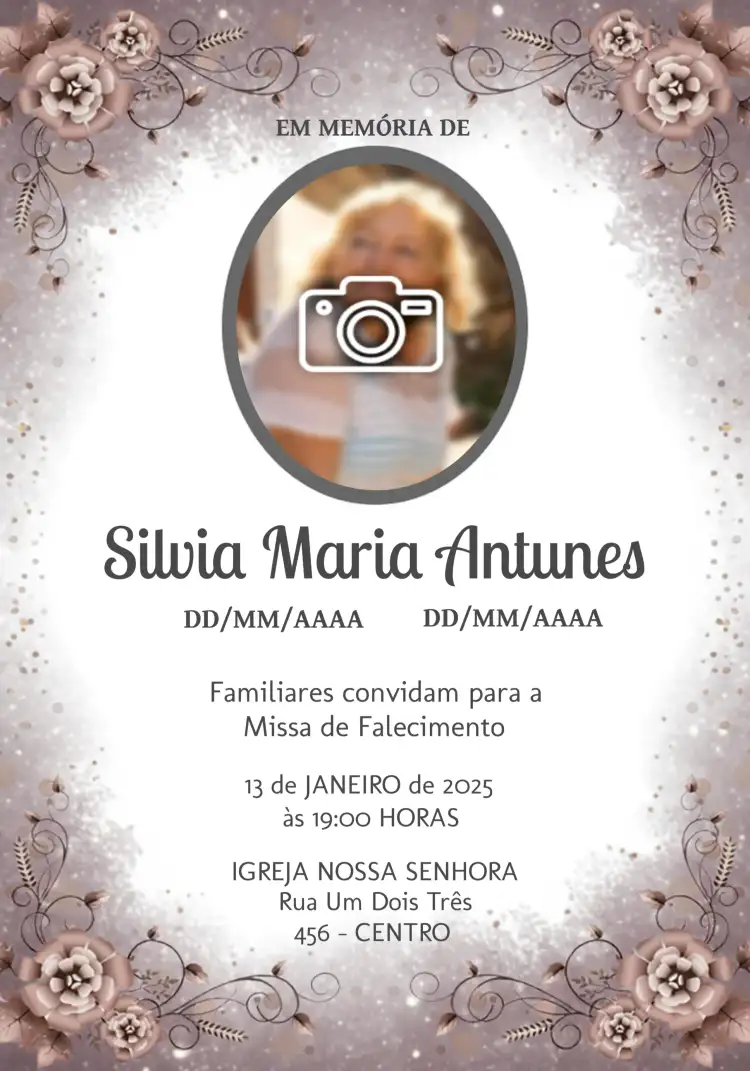 Missa De Falecimento Com Foto Luto