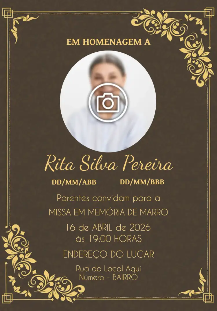Missa De Falecimento Com Foto Marro
