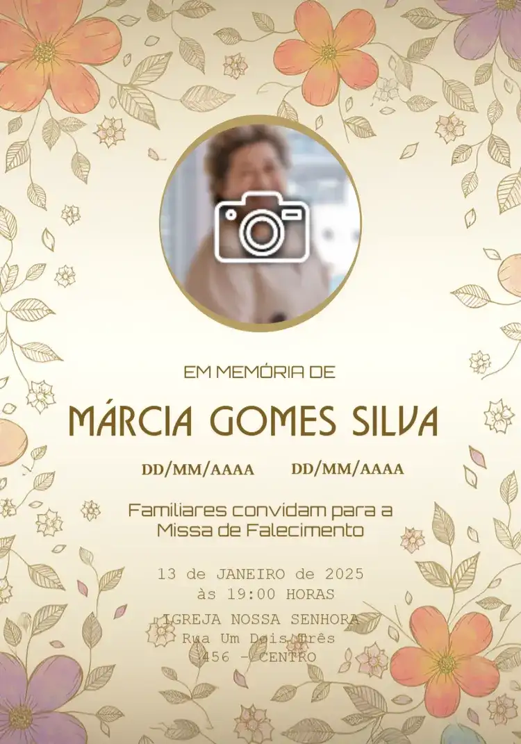 Missa De Falecimento Com Foto Velório