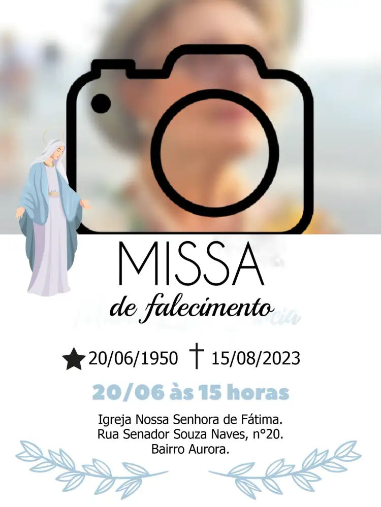 Missa De Falecimento Sétimo Dia Com Foto Asas