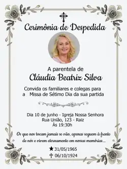 Missa De Sétimo Dia Com Foto Religioso