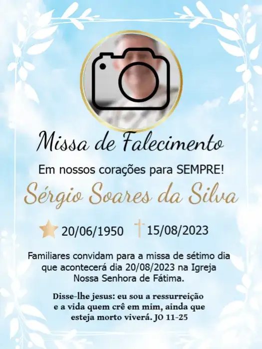 Missa De Sétimo Dia Com Foto Velório