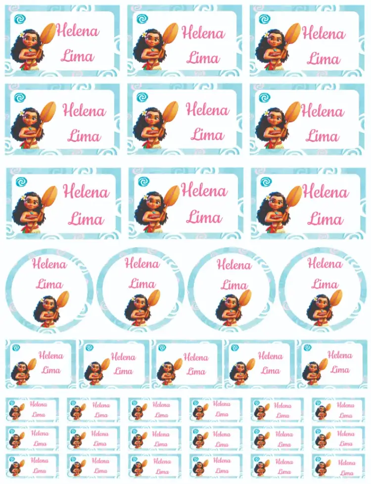 Convite Moana – tema Cartão tropical, colorido, aquático, aventura, polinésio