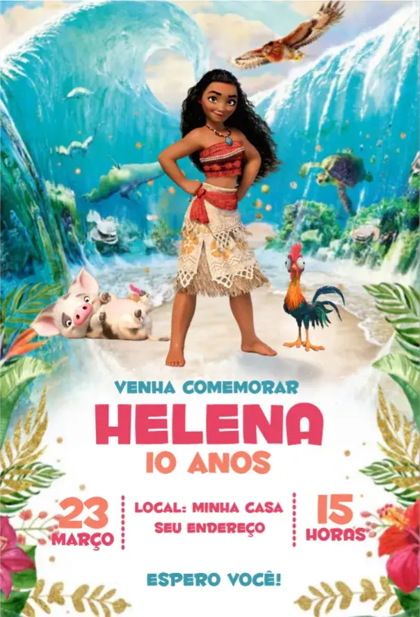 Convite Moana 2