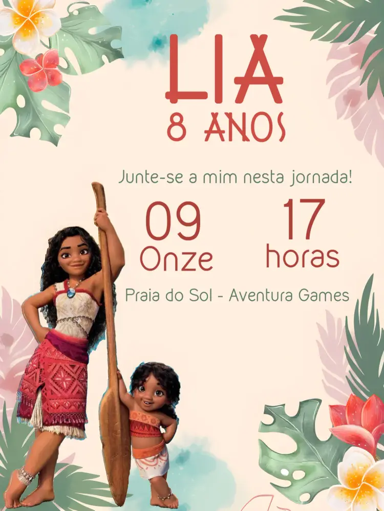 Convite Moana 2 Maui