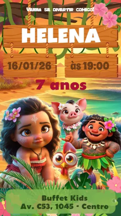 Moana Baby invitation