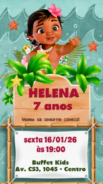 Moana Baby invitation