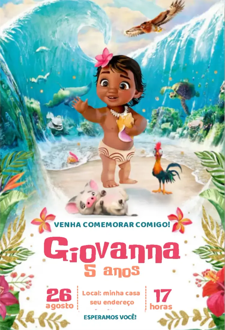 Convite Moana Baby 2