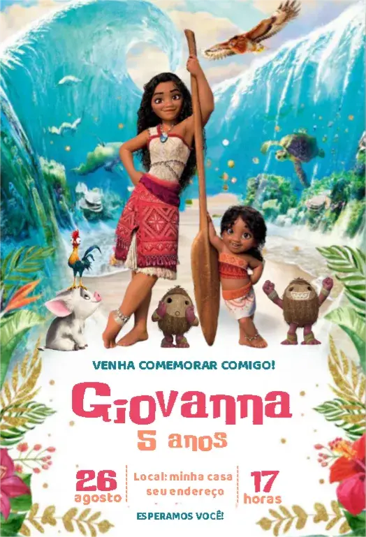 Convite Moana e irmã