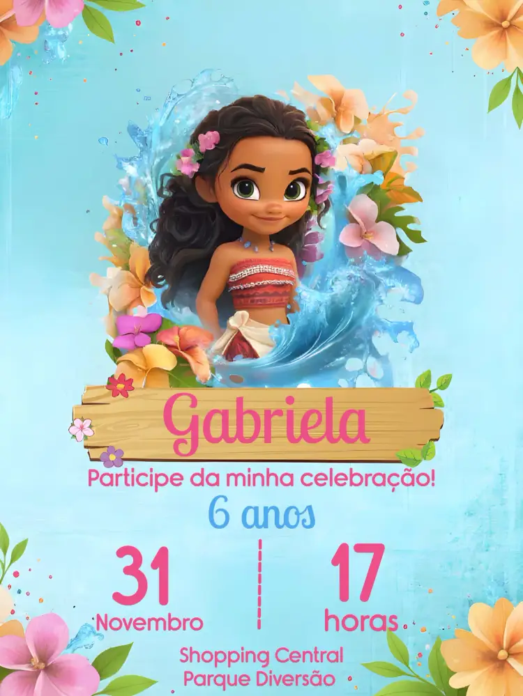 Convite Moana Festa