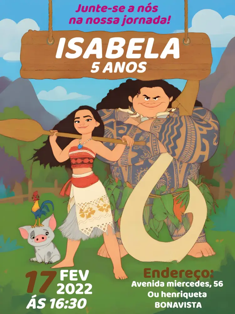Convite Moana Marron