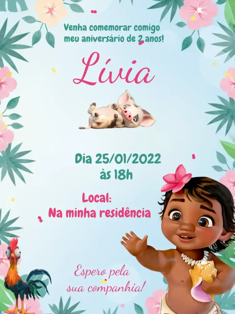 Convite Moana Porco