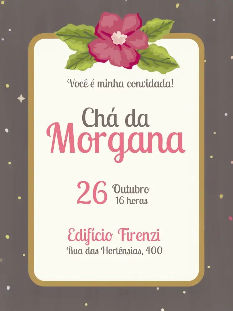 Convite Modelo De Chá Panela Flores – tema Chá de Panela floral, delicado, romântico, rosa, moderno