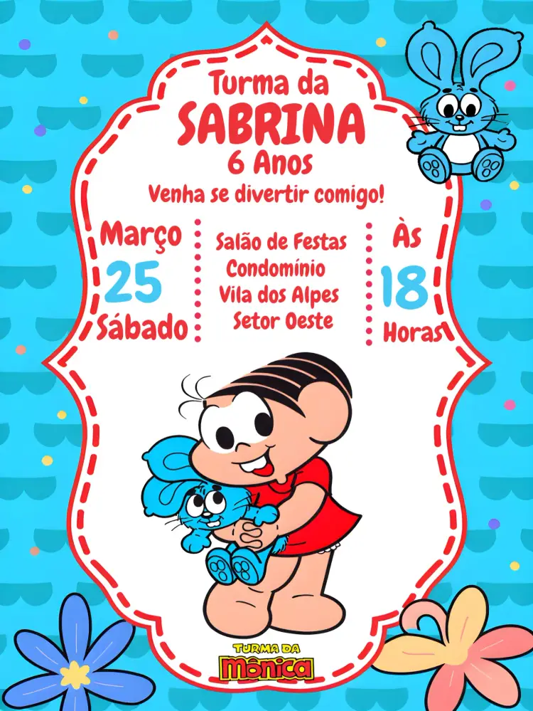 Convite Mônica Vermelho