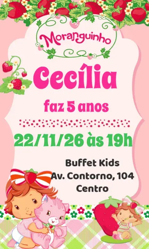 Strawberry Baby invitation