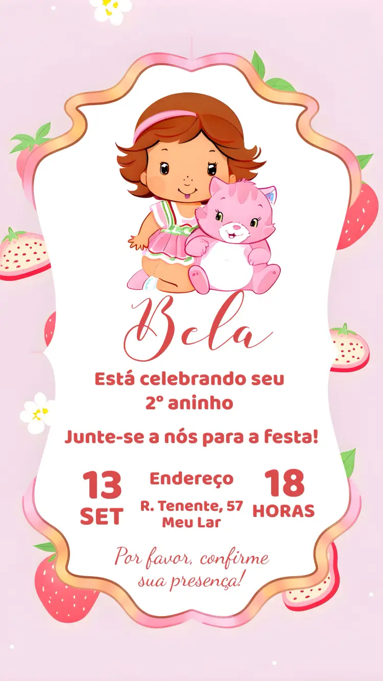 Convite Moranguinho Shortcake