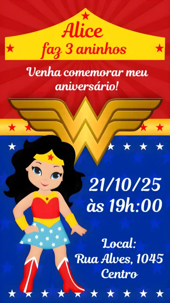 Convite Mulher Maravilha