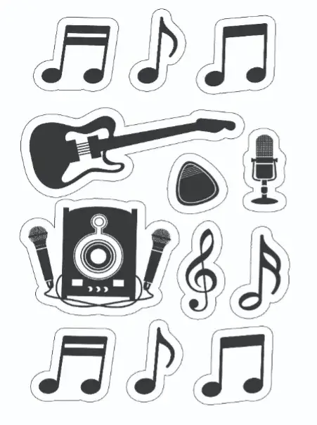 Invitación Música – tema Topper de torta colorido, musical, divertido, moderno, jovem