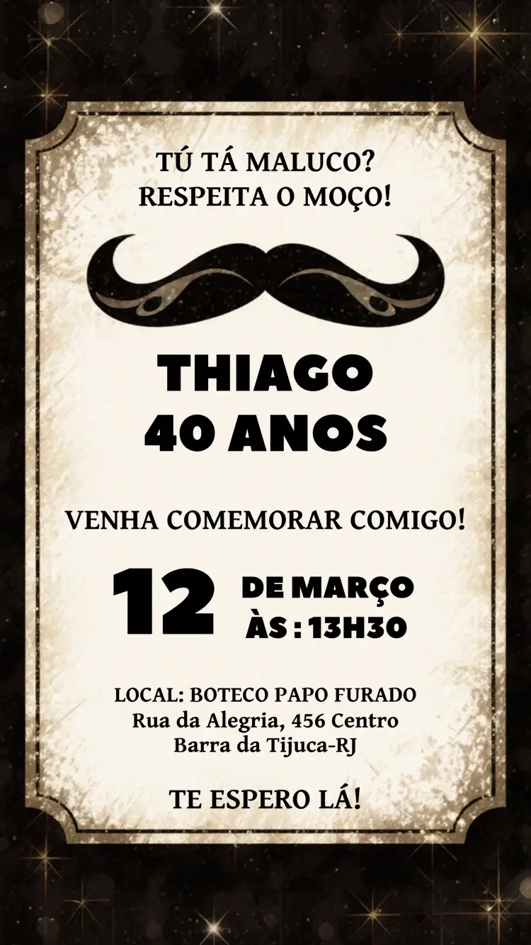 Convite Mustache Bigode