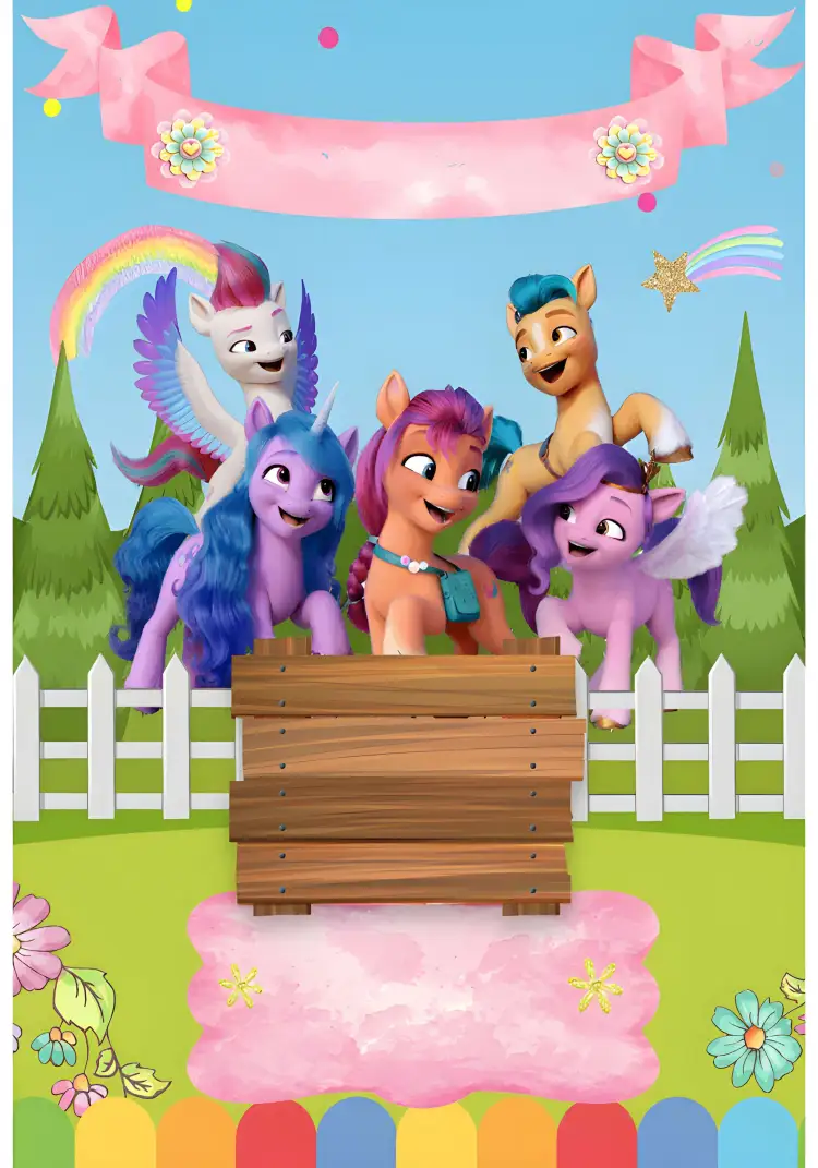 Convite My Little Pony Colorido – tema Mais pesquisados colorido, aquarela, fantasia, infantil, temático