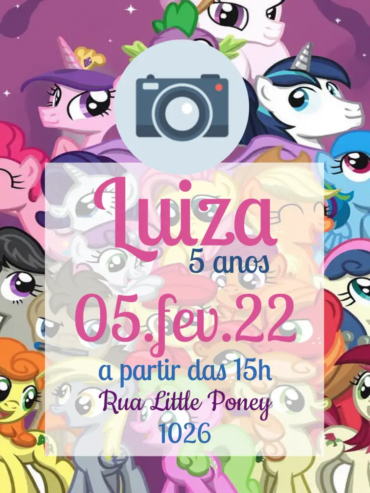 Convite My Little Pony Com Foto Menina