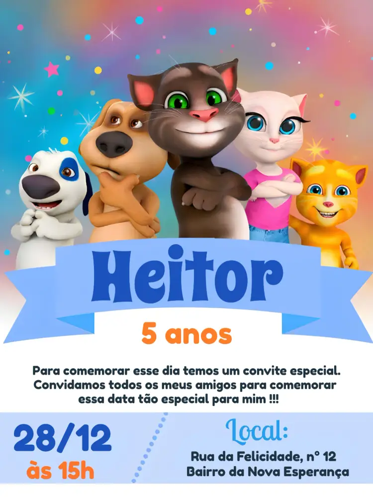 Convite My Talking Tom Game