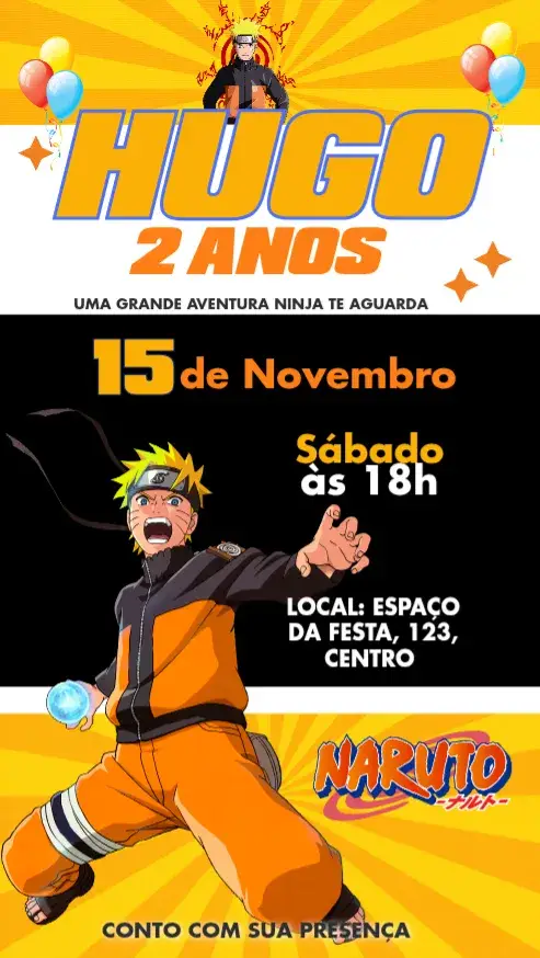 Convite Naruto