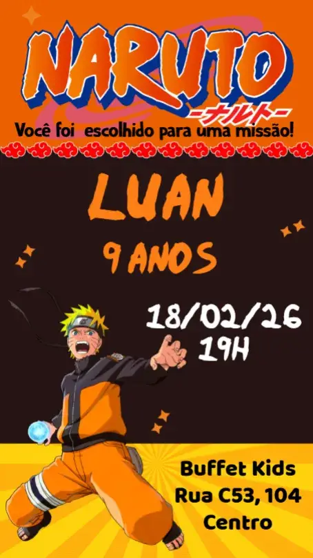 Convite Naruto