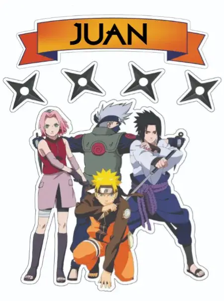 Invitation Naruto – Cake topper theme colorful, modern, youthful, fun, animated, themed