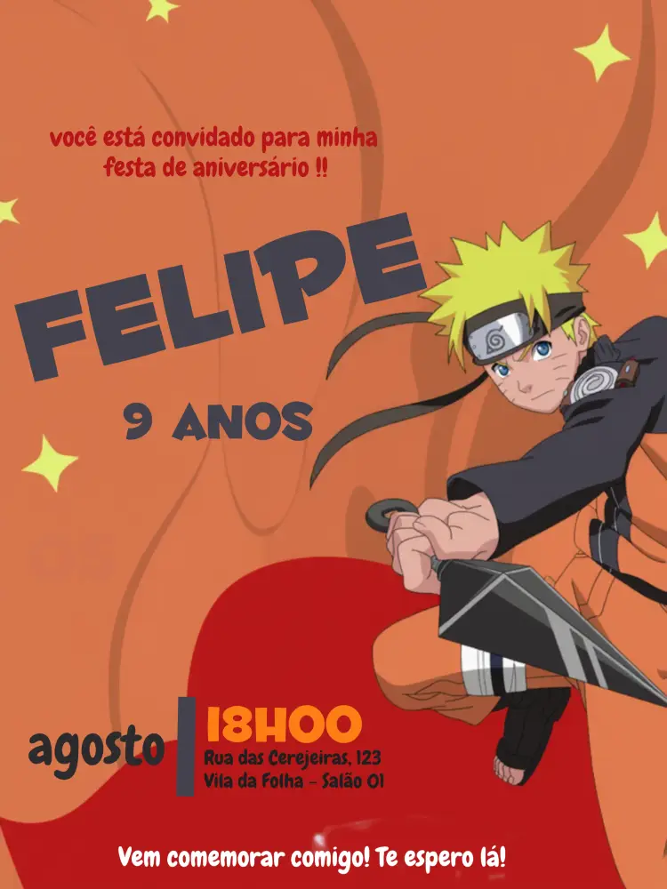 Convite Naruto