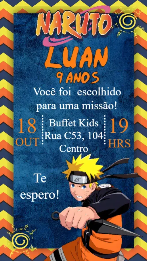 Convite Naruto