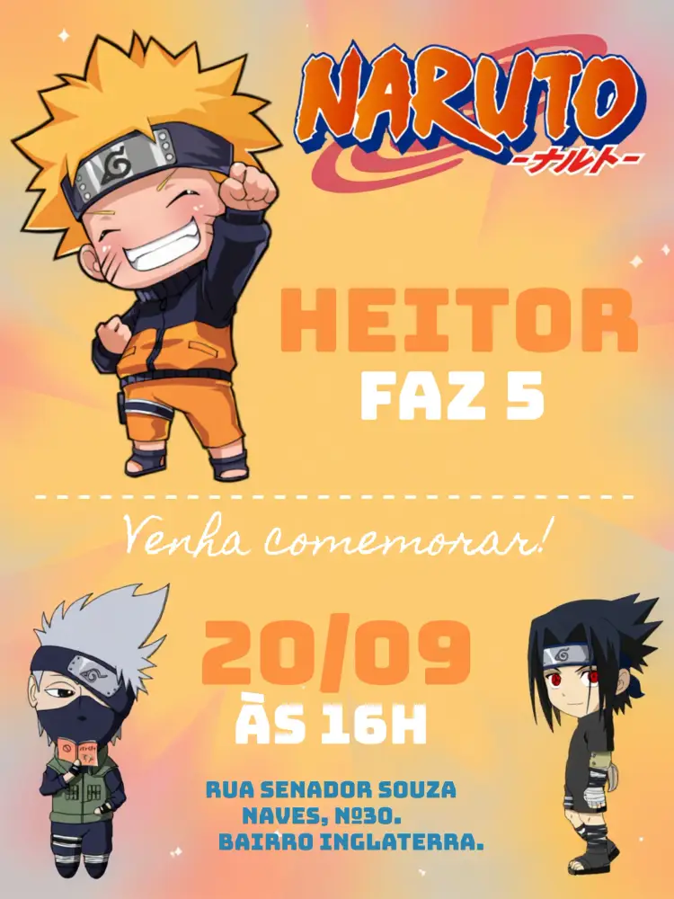 Convite Naruto Akatsuki