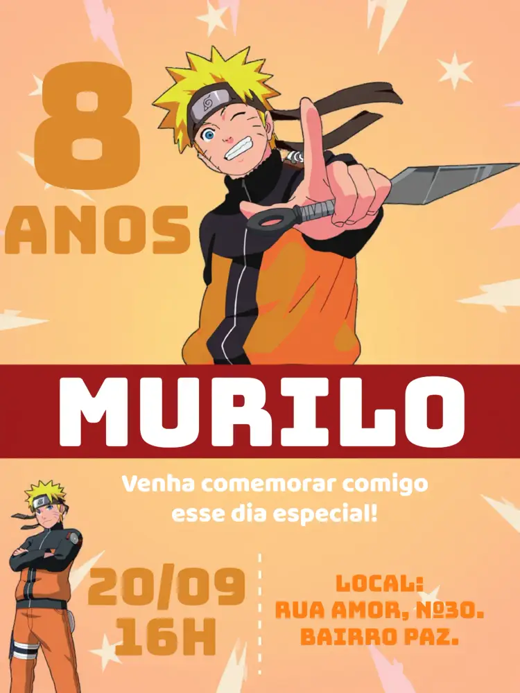 Convite Naruto Akatsuki