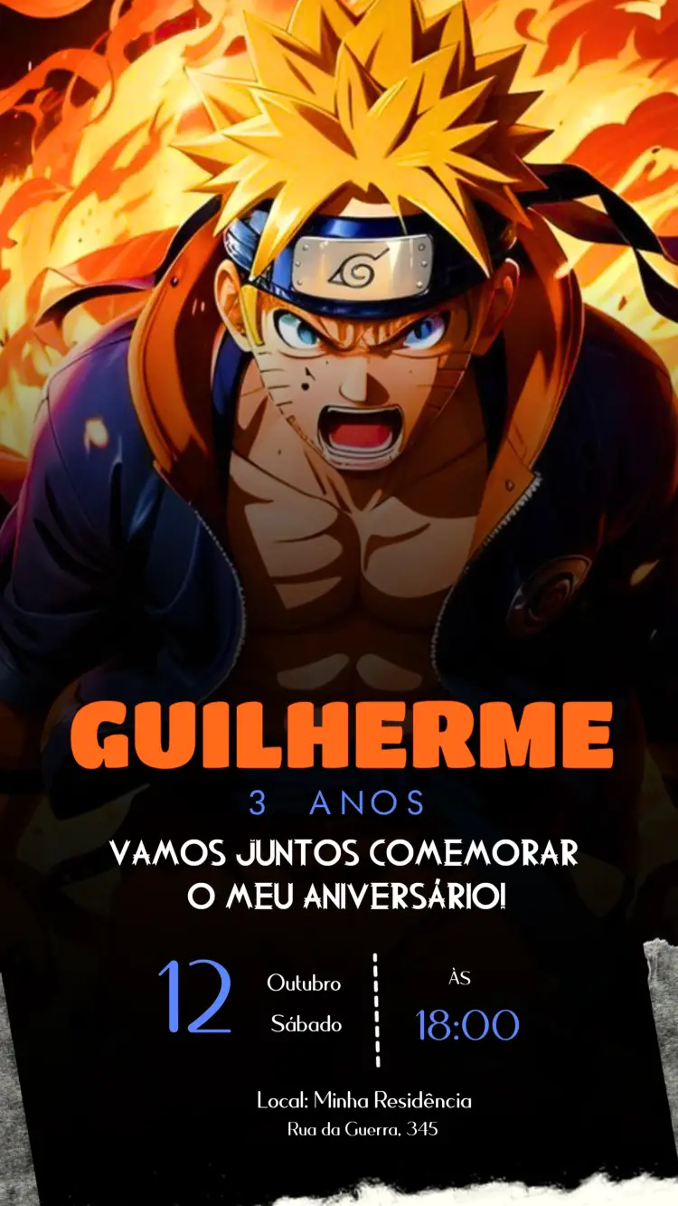 Convite Naruto Boruto