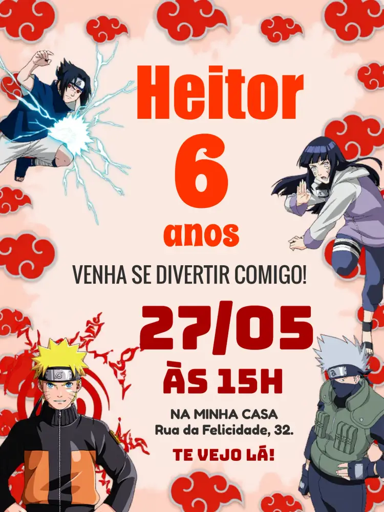 Convite Naruto Caudas