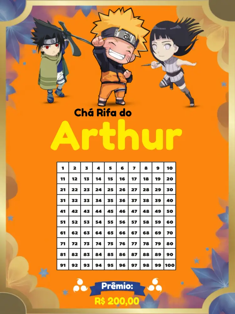 Convite Naruto Chibi Cute