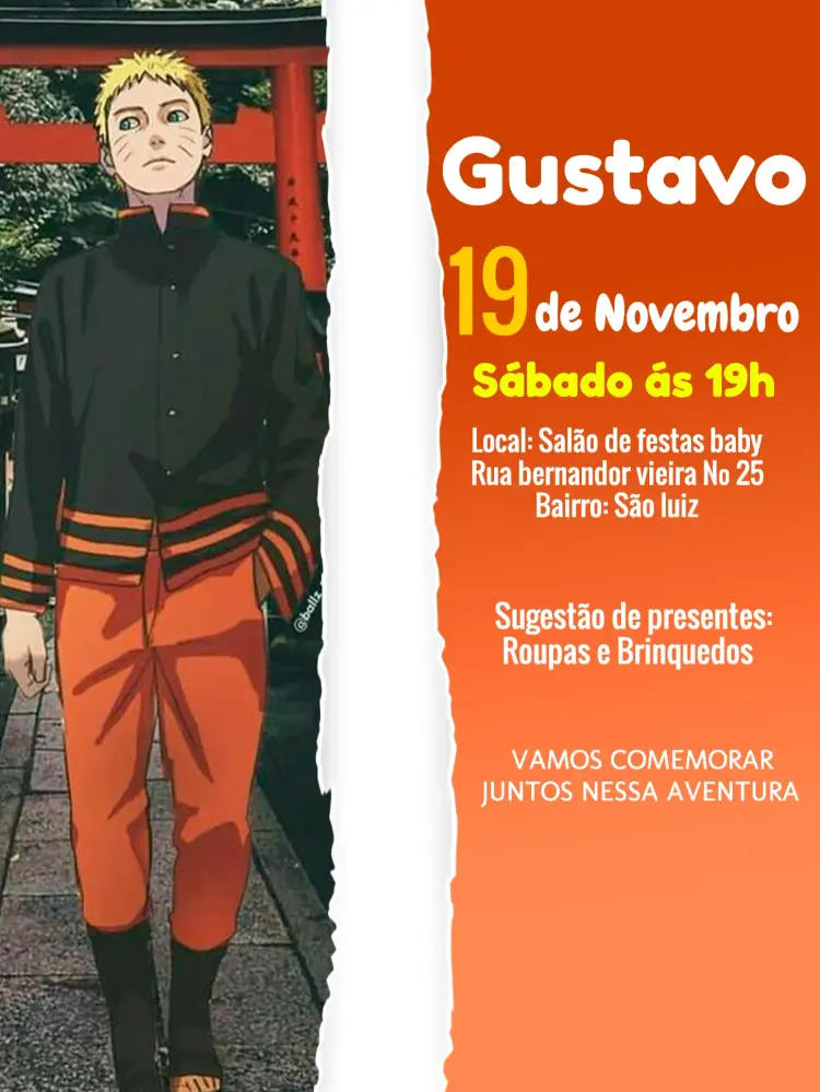 Convite Naruto Faixa
