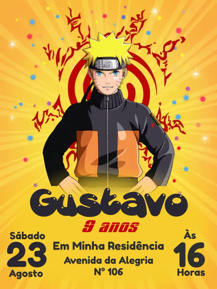 Convite Naruto Fundo