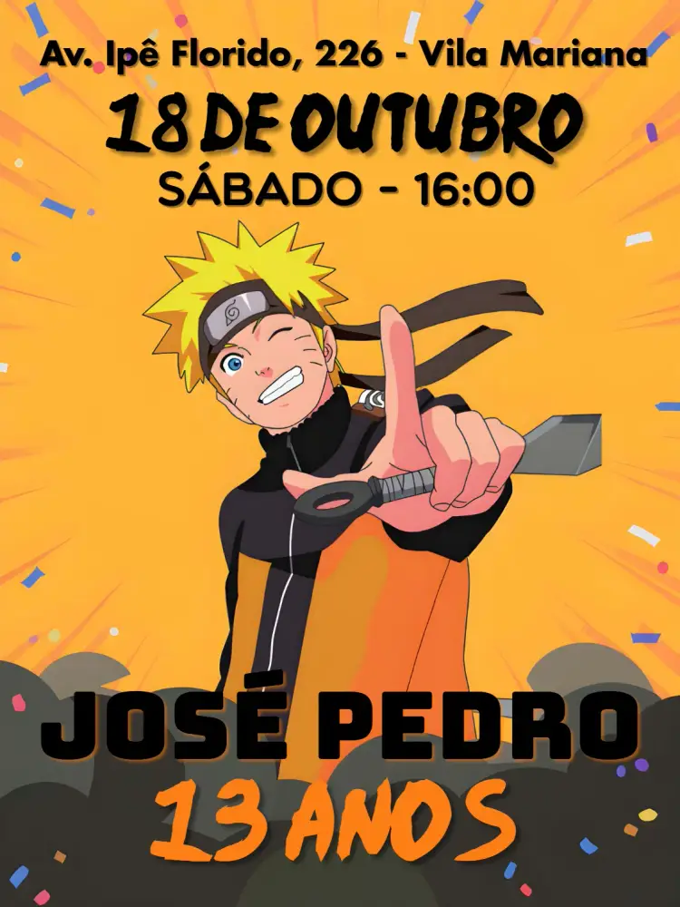 Convite Naruto Hinata