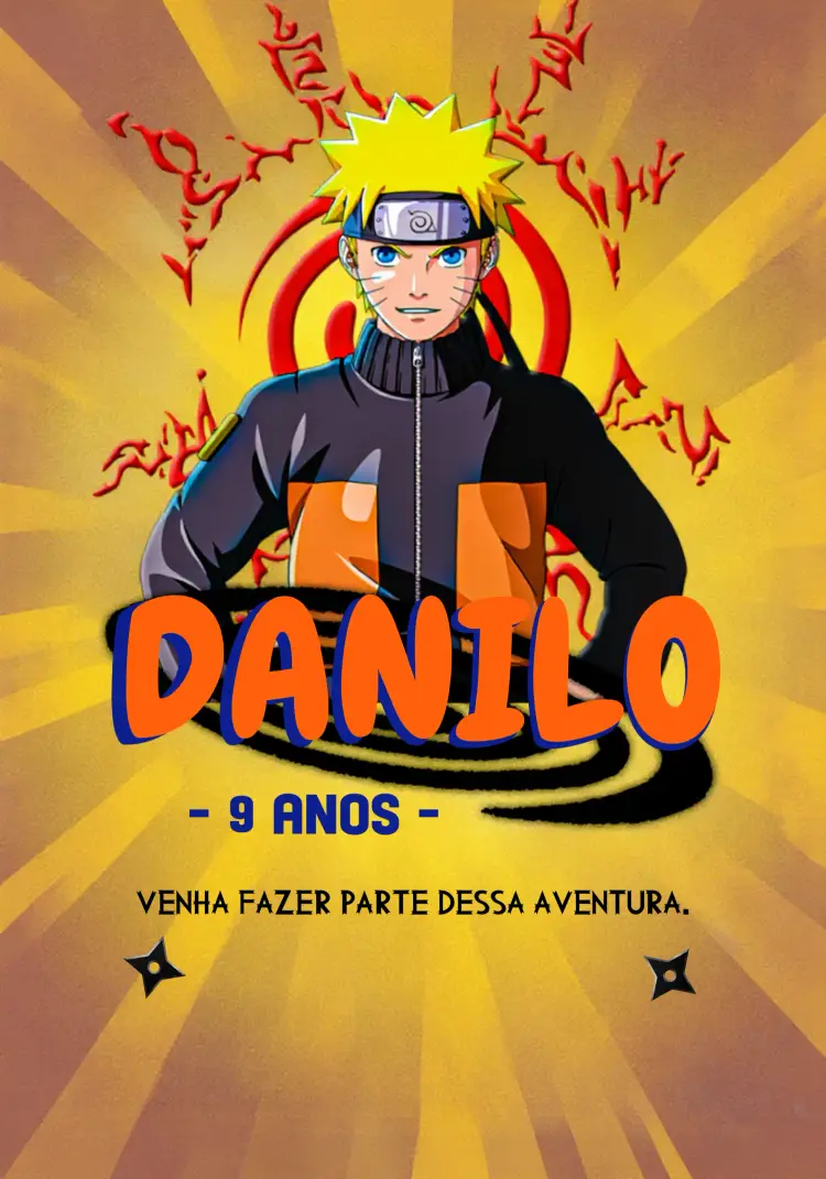 Convite Naruto Narutoshippuden