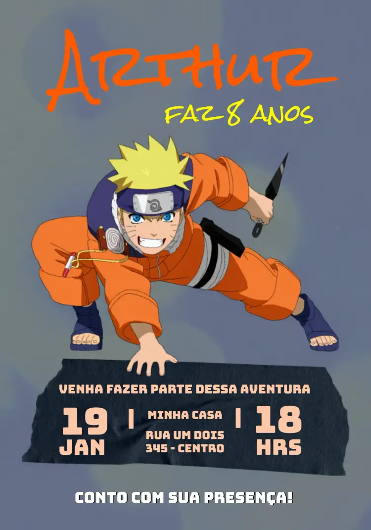 Convite Naruto Uzumaki