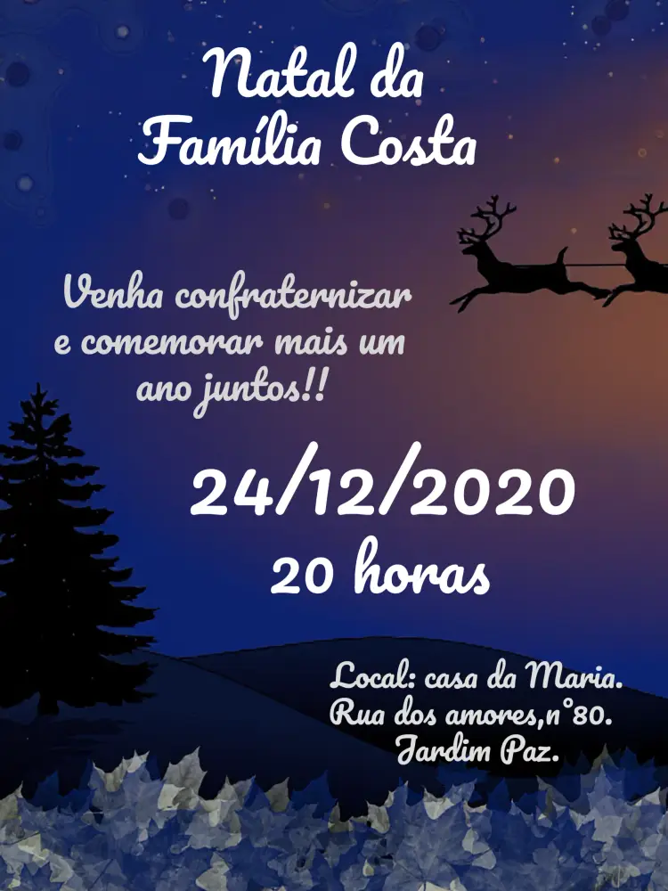Convite Natal Em Família Fim