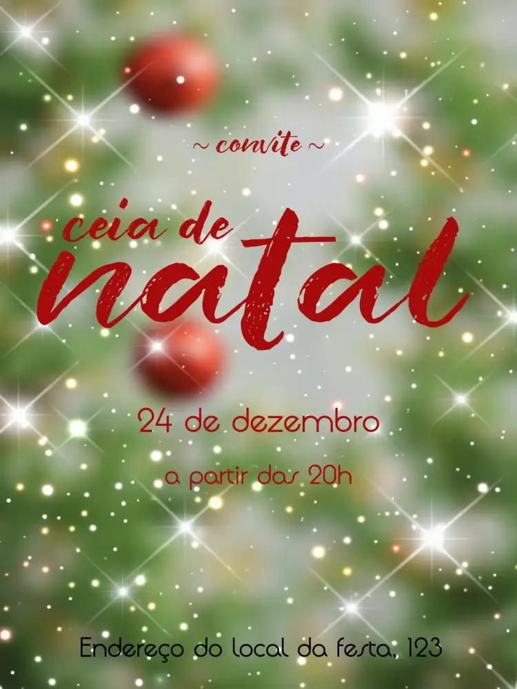 Convite Natal Festa – tema Datas Comemorativas verde, vermelho, natalino, clássico, festivo, alegre