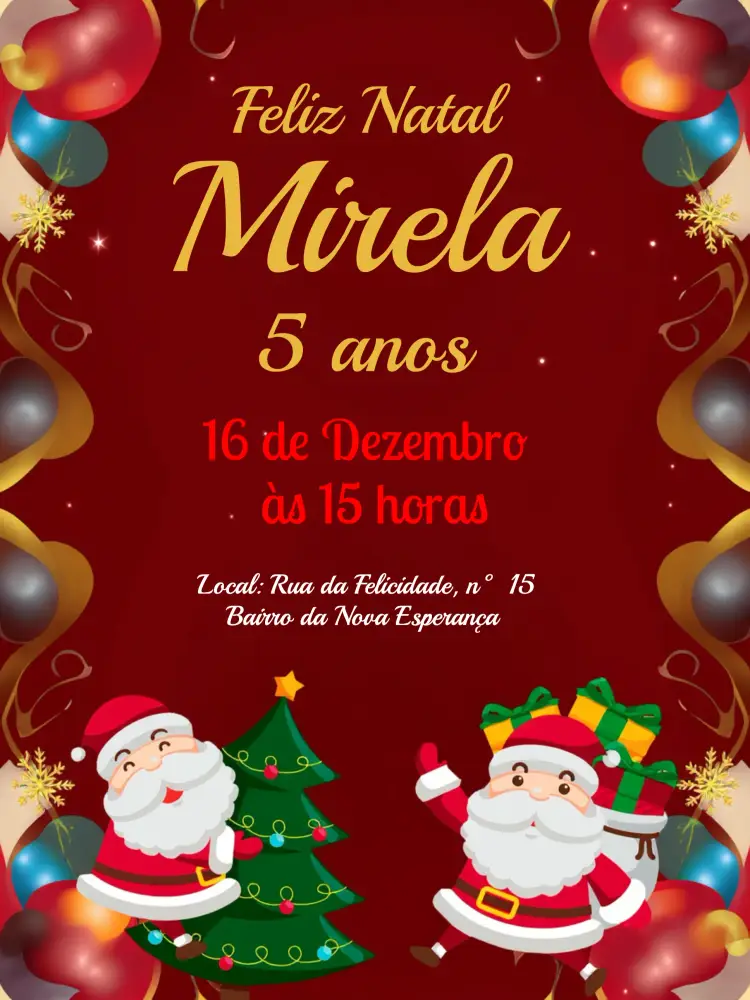 Convite Natal Vermelho