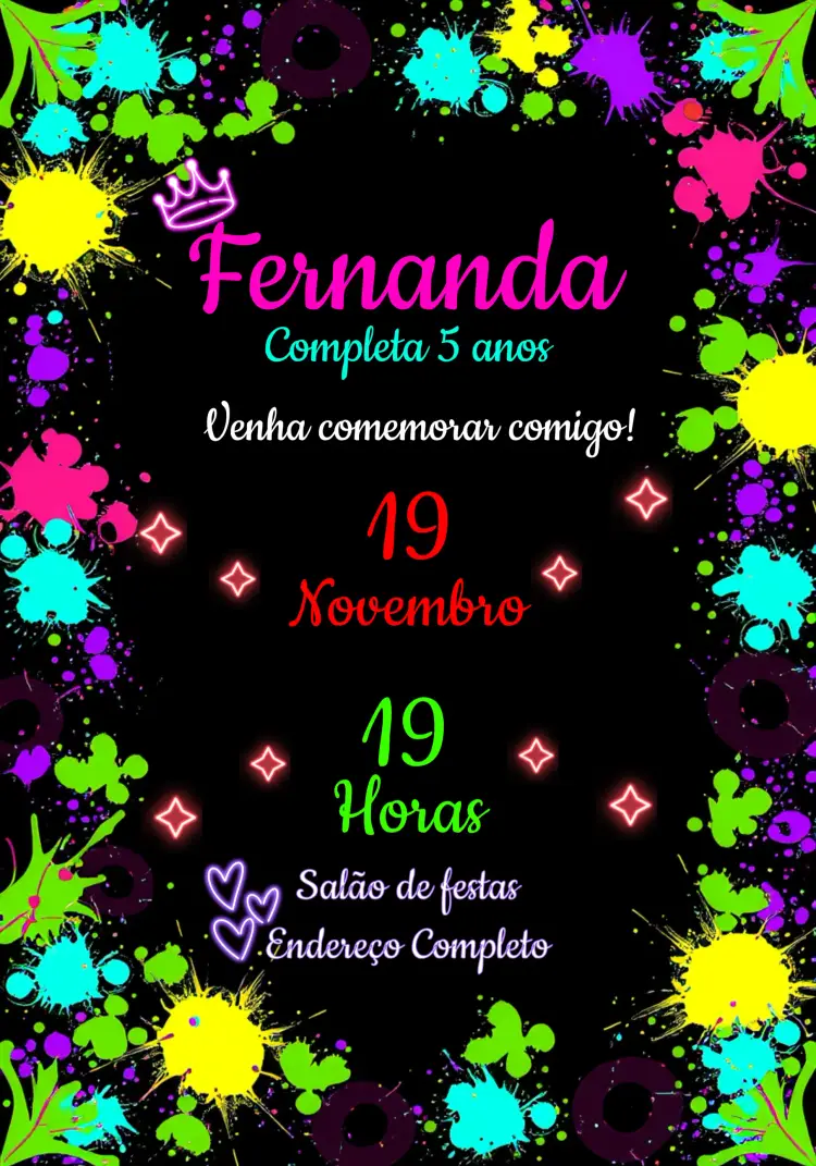 Convite Neon Amarelo