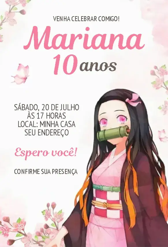 Convite Nezuko Kamado 1