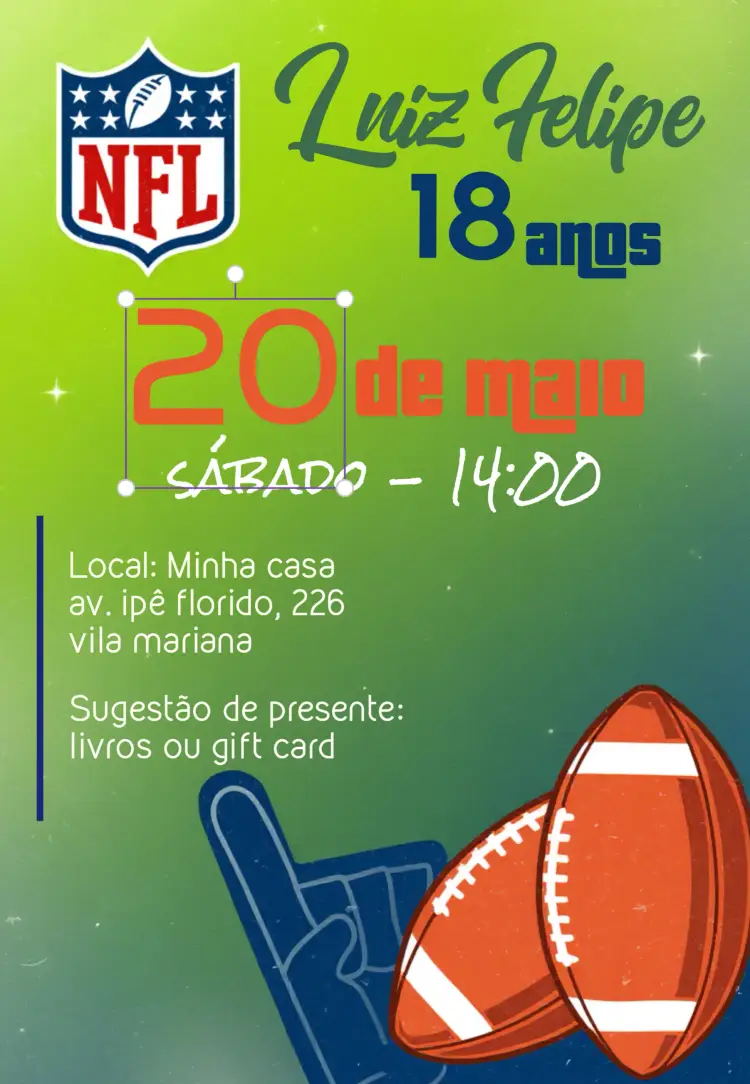 Convite Nfl Torcedor