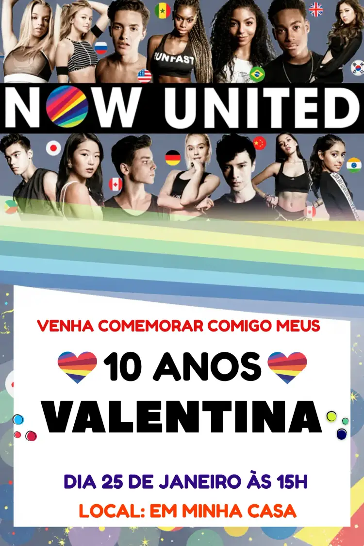Convite Now United – tema Mais pesquisados Now United, Música, Pop