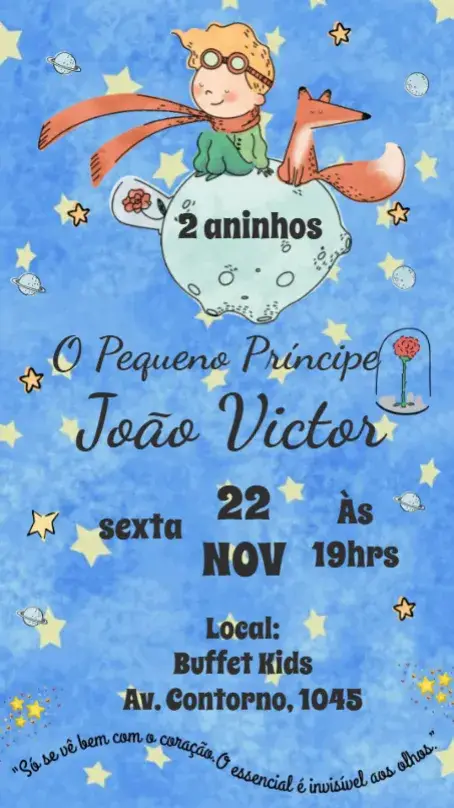 Convite O Pequeno Príncipe