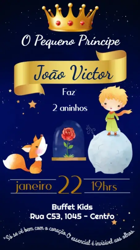 Convite O Pequeno Príncipe